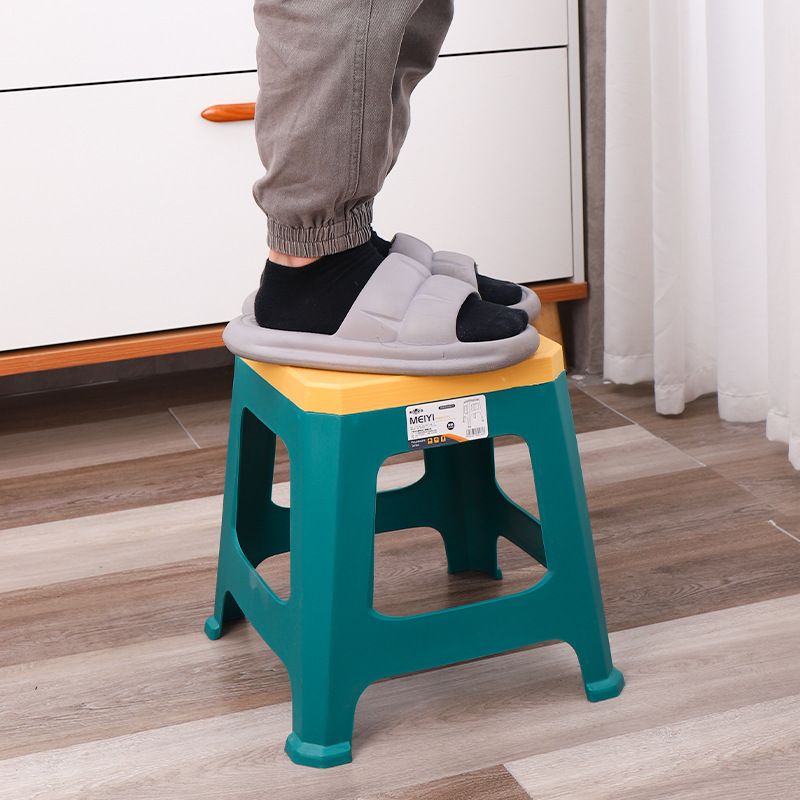 Home Simple and Fashion Restaurant Thick Medium and High Stool Dual Color Stool Manufacturer Wholesale Thick Bathroom Anti-Slip Plastic Stool