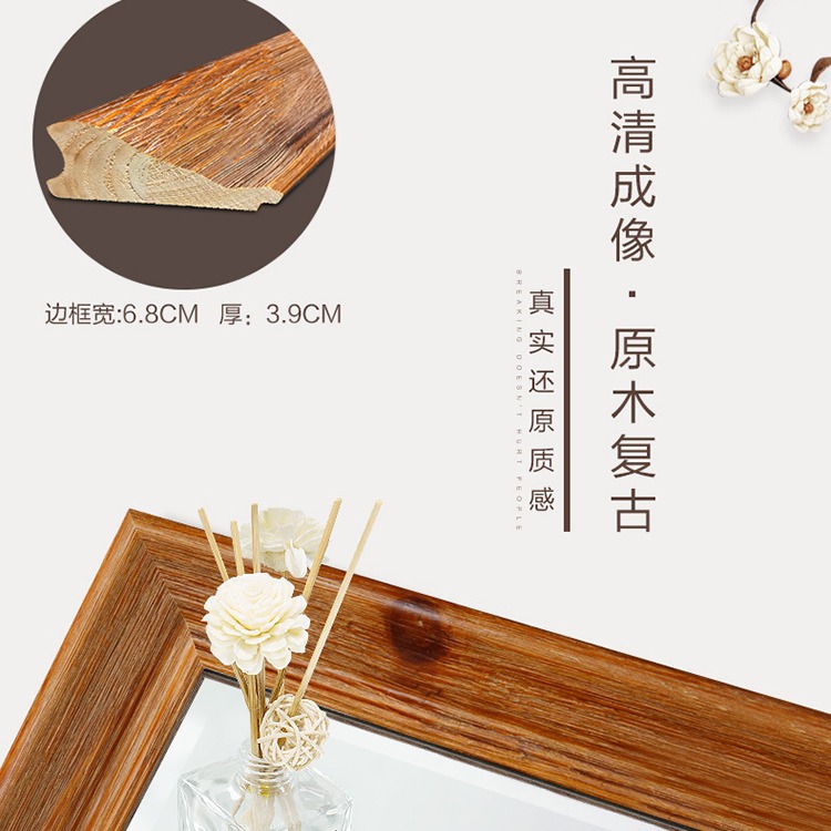 BOLEN-espejo de cuerpo entero americano, espejo de cuerpo entero de madera maciza, estilo ins, espejo de suelo, tienda de ropa para el hogar, espejo grande al por mayor