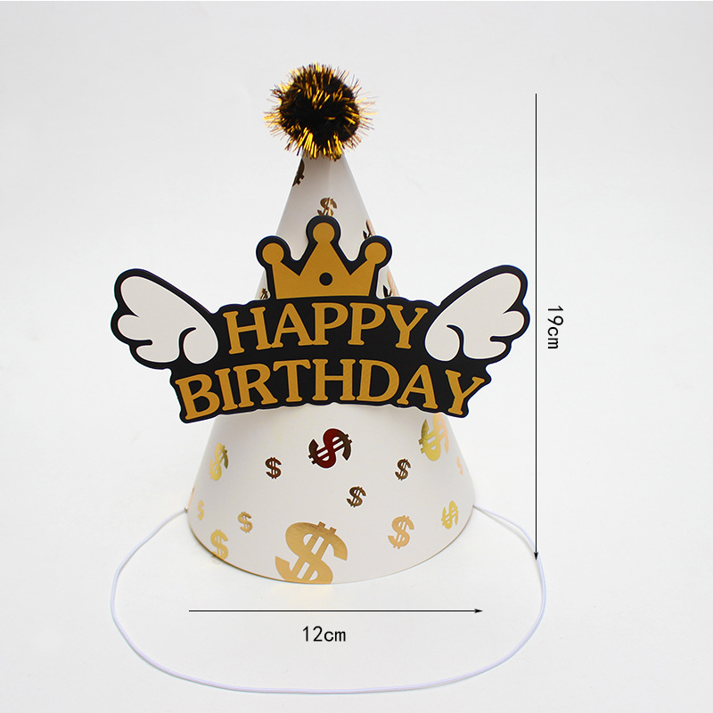 Sombreros de cumpleaños de embalaje independiente, sombreros de fiesta, sombreros de punta, sombreros de fiesta para bebés, sombreros de pastel