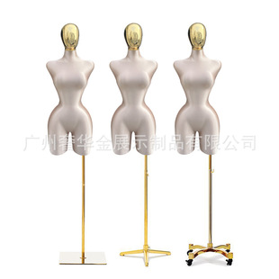 Golden Head Skinny Kardashian Cloth Champagne Gold European and American plus size Women's Half-body Model Big Chest Big Ass Fiberglass