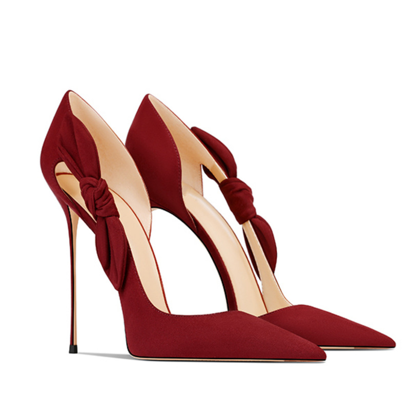 26 European and American Foreign Trade Cross-Border New Style Pointed Toe Stiletto Heels 12cm Shallow Mouth Large Size Stiletto Heels Sexy and Fashionable Women's Shoes
