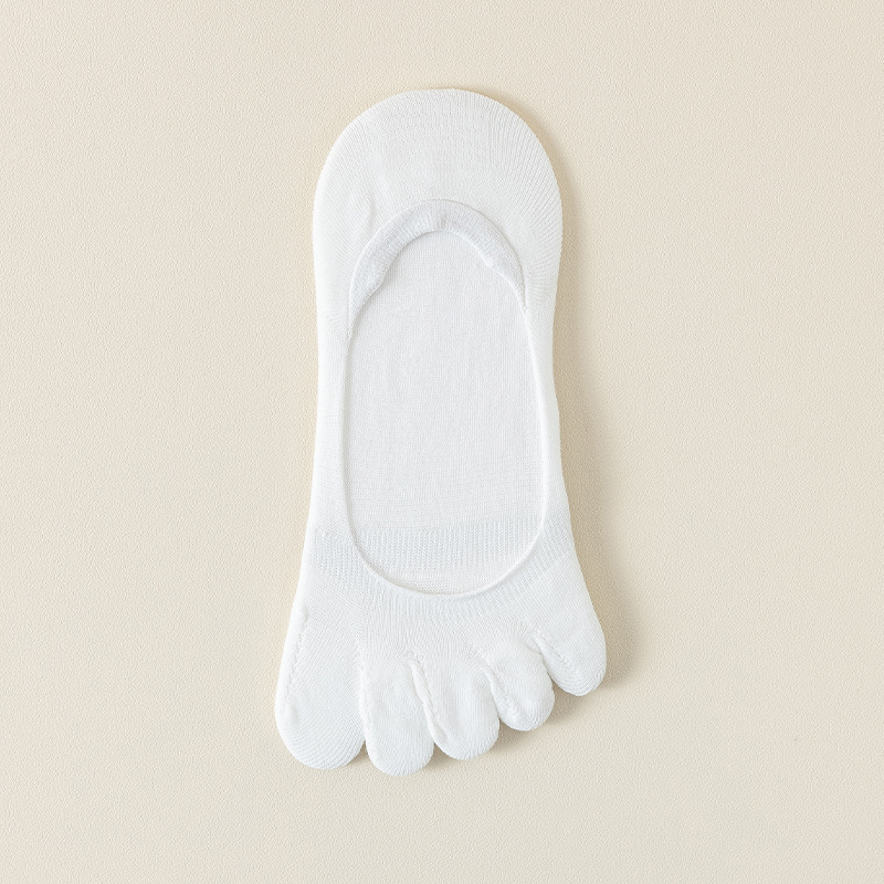 Calcetines de cinco dedos para mujeres de verano delgado botón de calcetines antideslizantes de verano superficial invisibles calcetines de algodón sin hueso