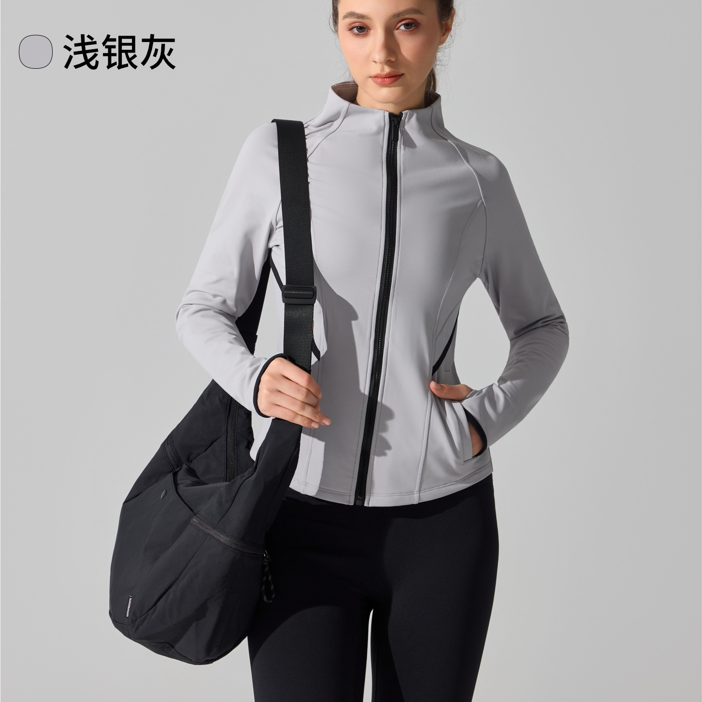 abrigo abrigo de yoga de veludo otoño invierno al aire libre correr ropa deportiva cardigan con cremallera de cuello largo mangas largas mujeres