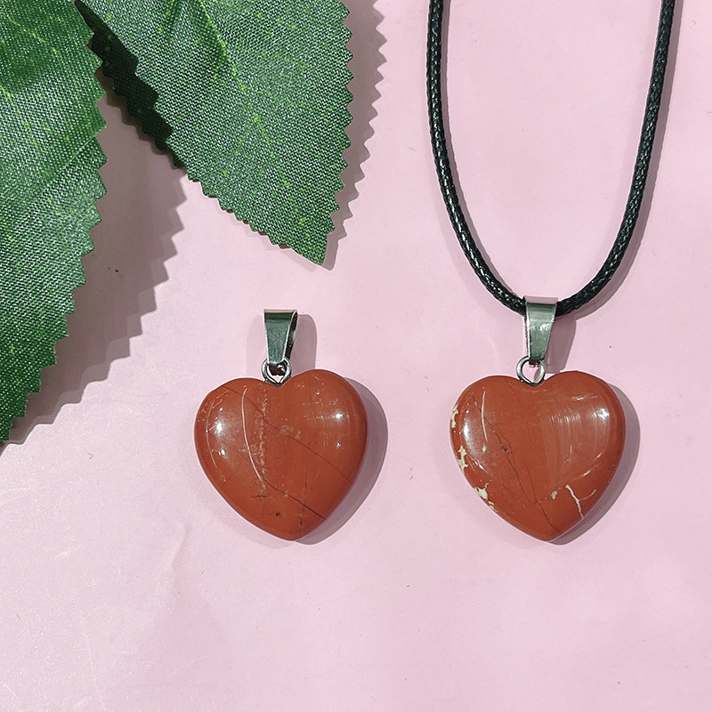 20*20mm Jewelry Making Size 1 Piece 20*20mm Natural Stone Heart Shape DIY Jewelry Accessories Pendant