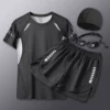 Set, swimwear, trousers, waterproof swimming cap, 4 piece set