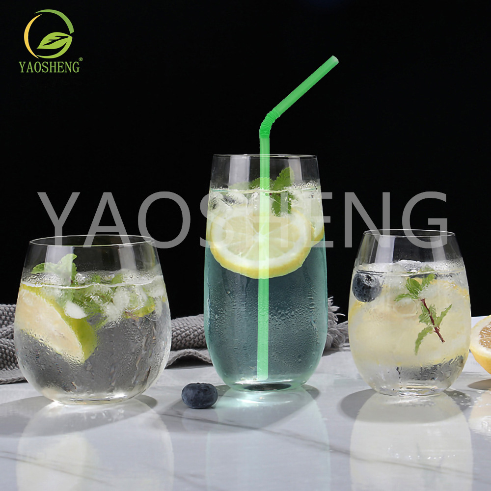 Transfronterizo de grado alimenticio desechable multicolor codo color serie jugo leche té plástico paja Plasticstraw