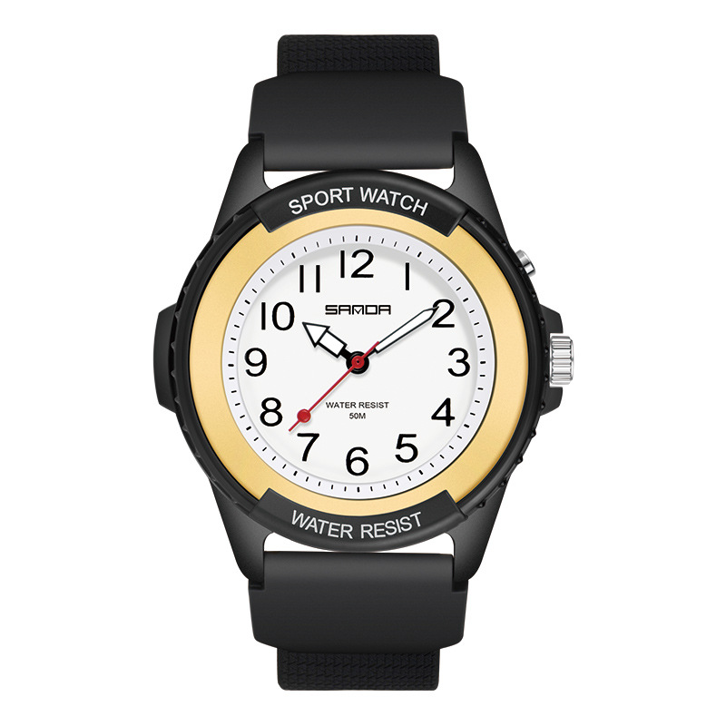 SANDA 6018 solo movimiento reloj electrónico deportes al aire libre reloj de moda retroiluminado puntero reloj de cuarzo