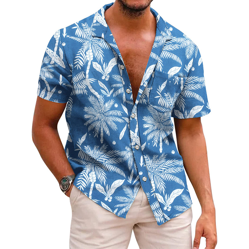 SKU-24-Blue White Plam Leaf.