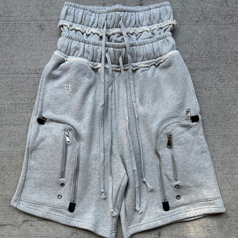Y2K New Summer Unisex High Street Zipper Multi-Pocket Design Trendy Brand Multi-Pocket Shorts