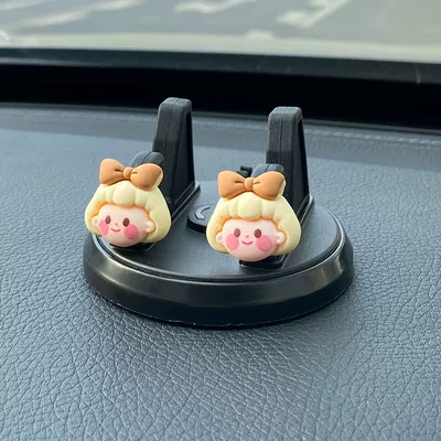 Car phone holder Instrument Panel Car Support Navigation - sitting-mobile-phone-bracket-milk-tea-beige-girl