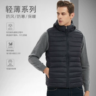 加工定制跨境马甲冬季连帽男士背心坎肩羽绒棉服马夹外穿棉衣外套