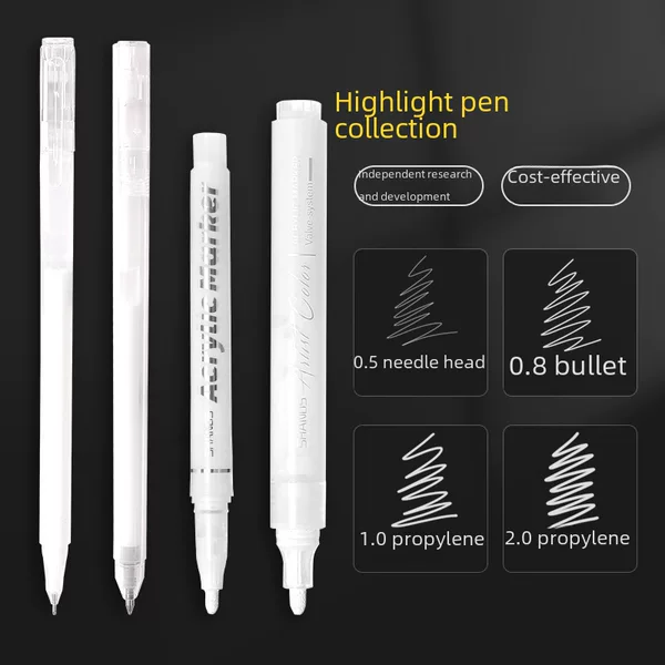 High-gloss gold and silver white children's painting graffiti pen water-based acrylic pigment marker pen art painting acrylic marker pen