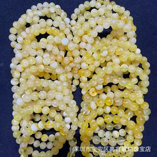 Songgang Factory Source Raw Beeswax Wholesale Yellow and White Flower Beeswax Beads 8-10 Full Quality Bracelet Welfare Bracelet