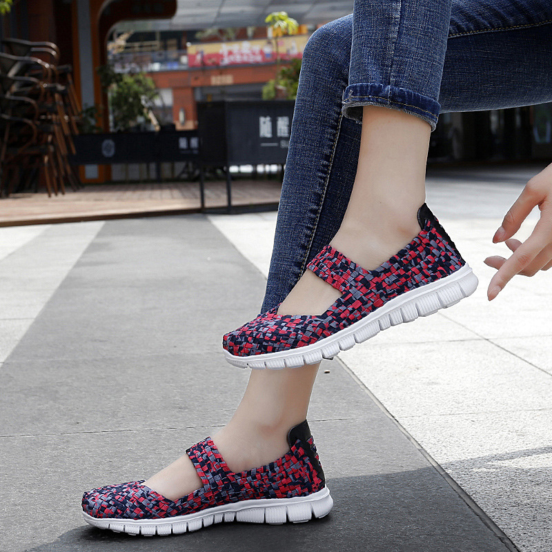 2022 Summer New Elastic Band Hand-Woven Shoes Women's Shoes Breathable Casual Sports Shoes Flats Women's Flats Versatile