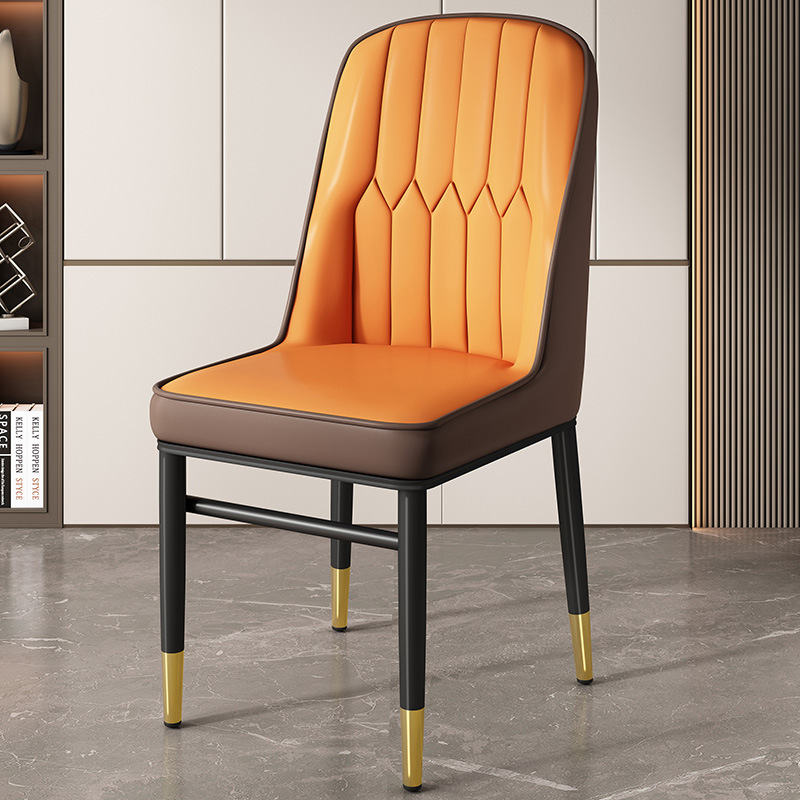 오렌지 + 커피 뒷면 블랙 골드 다리 [엄선된 가죽 안정 프레임]