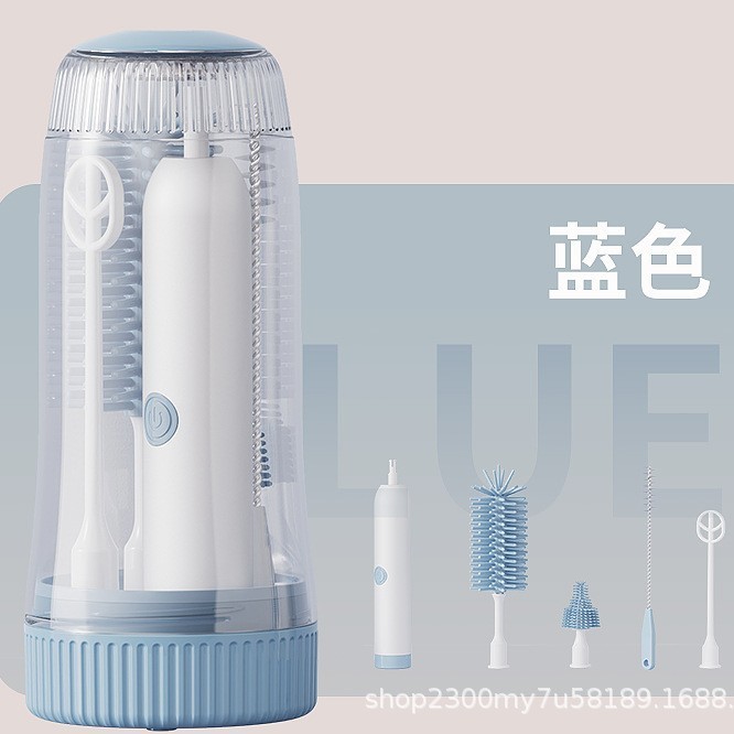 跨境硅胶电动奶瓶刷家用防水奶瓶清洁刷新款紫外线消毒清洁套装|undefined