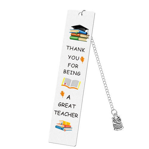 Bookmarks European and American cross-border color-printed stainless steel bookmarks for teachers Teacher’s Day Graduation Season Thanksgiving Gift Metal Bookmarks