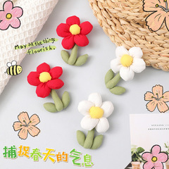 夏季新款小紅花胸針布藝花朵可愛箱包裝飾配件diy花卉別針小飾品