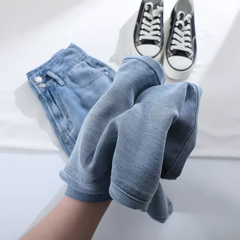 YKK拉链天丝莱赛尔牛仔阔腿裤女2025垂感薄款夏天宽松冰丝直筒裤