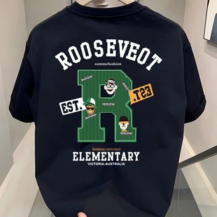 Big Brand Export Clearance Picks up the Counter Withdrawal~Heavyweight Personalized Trendyy Short-Sleeved T-Shirt Men's Pure Summer T-Shirt