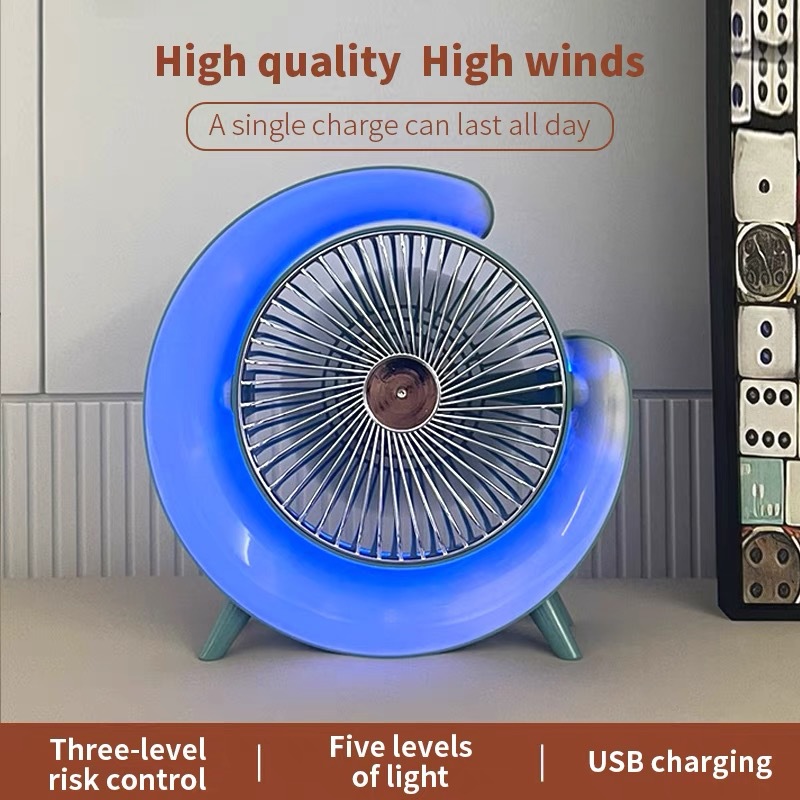 Transfronterizo red roja color hippie linterna ventilador de escritorio ventilador de mesa de carga USB dormitorio de oficina ventilador de circulación de aire