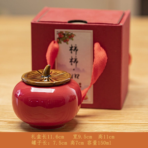 Flat bottom small persimmon single can gift box-red