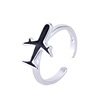 Black one size airplane, ring, fashionable universal accessory, new collection, Korean style, wholesale