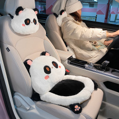 Car Headrest Pillow Cover Pair Summer Plush Car Seat Cushion Cute Cartoon All-Season Universal Car Pillow for Women