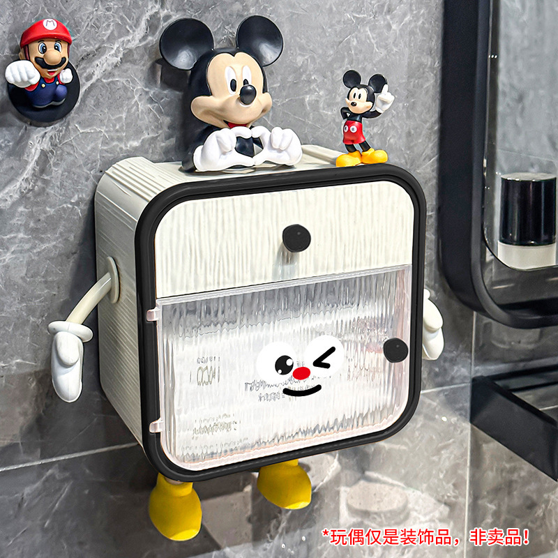 浴室ティッシュボックス穴なし壁掛け式家庭用トイレ壁防水ティッシュラック収納ロール紙箱|undefined