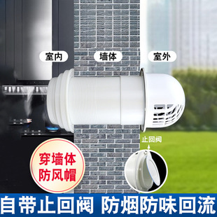 pvc through-wall hood integrated weatherproof bathroom kitchen range hood exterior wall air outlet exhaust windshield