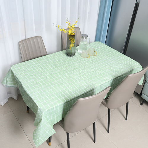 Hollywood North European Checkered Oil-Proof Coffee Tablecloth Tablecloth Waterproof Washable Dining Tablecloth PEVA Tablecloth Oil-Proof Table Mat