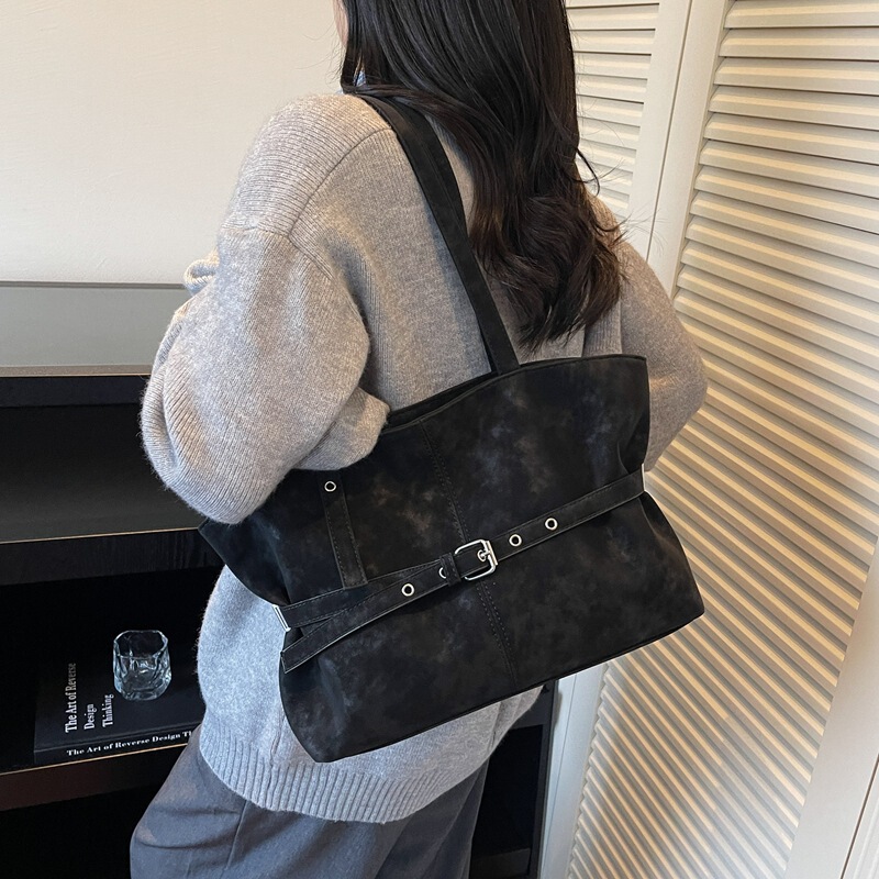 韩国小众机车复古托特包包女2025秋季复古百搭洋气质感单肩腋下包|undefined