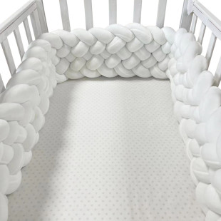 White four-strand twist braid bed circumference woven long knot ball kont ball children's bumper strip cushion pillow six-Strand