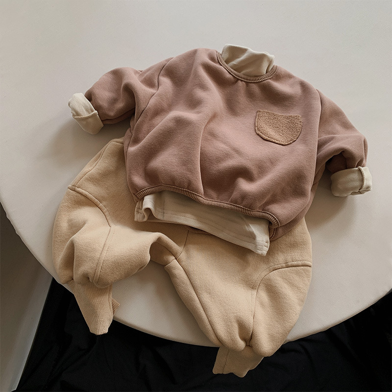 Pantalones Deportivos Térmicos con Felpa para Niños de Algodón para Otoño e Invierno image 5