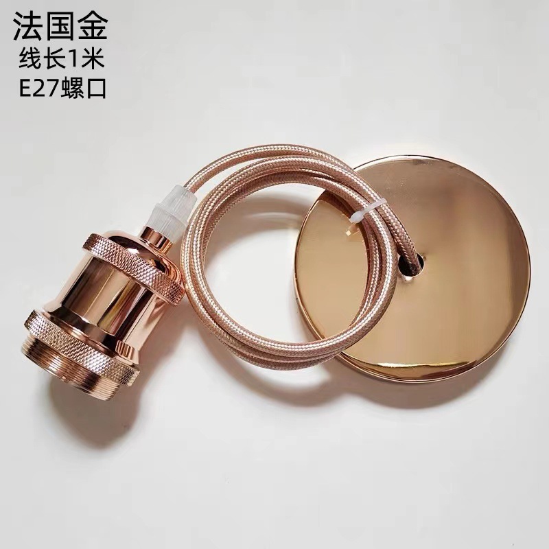 Venta directa de fábrica de portalámparas antiguas retro con cable colgante portalámparas de aluminio colgante E27 con puerto de tornillo grande con lámpara de araña de alambre