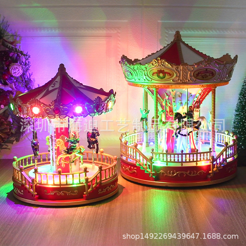 Nuevo carrossel luminoso caja de música caja de música regalos de Navidad decoraciones de Navidad regalos para niños image 3