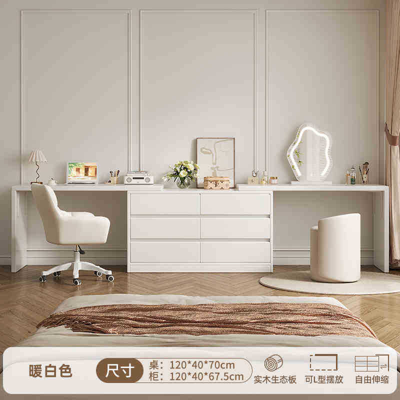 Tocador de madera maciza Dormitorio simple y moderno 2023 nuevo gabinete de cola de cama tocador una nueva mesa de maquillaje china