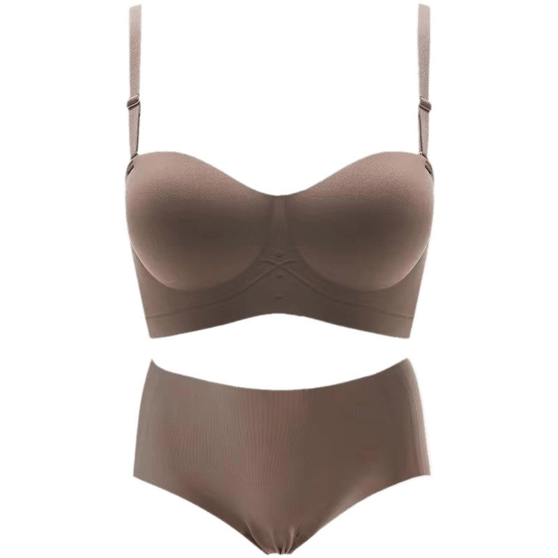 gelatina sin marcas sin cinturón de hombros media taza ropa interior de mujer pequeño pecho grande sin anillo de acero media taza de pecho de damas sujetador