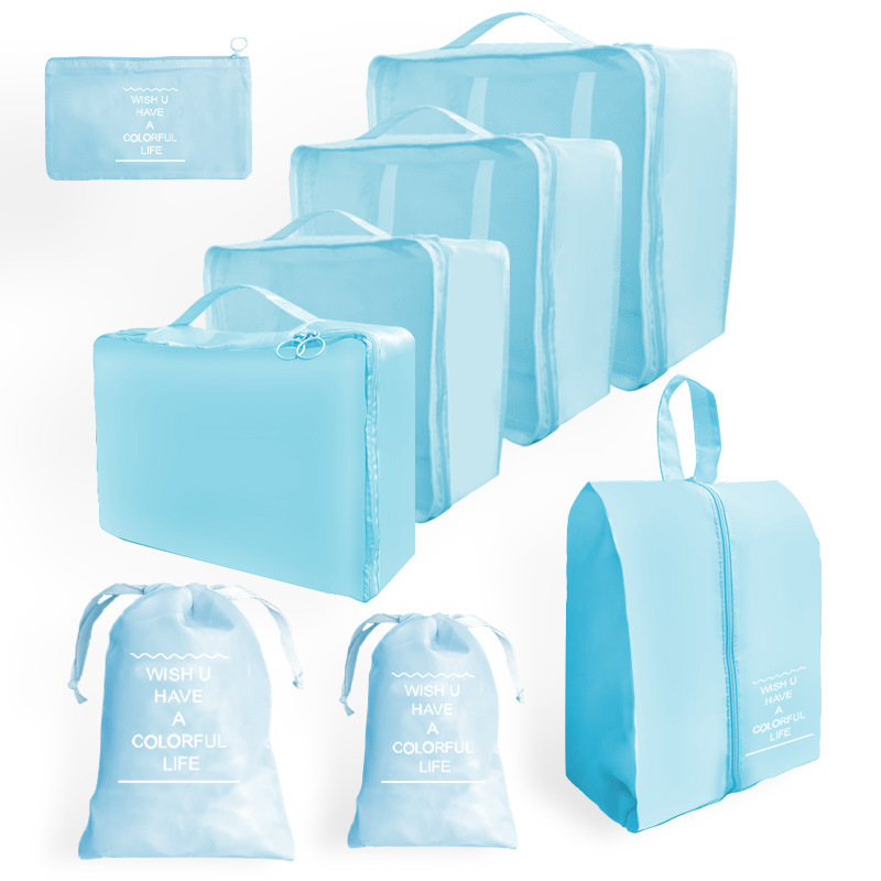 Bolsa de almacenamiento de viaje traje de seis piezas de siete piezas de ocho piezas plegable bolsa de lavado bolsa de almacenamiento de ropa bolsa de viaje con cordón