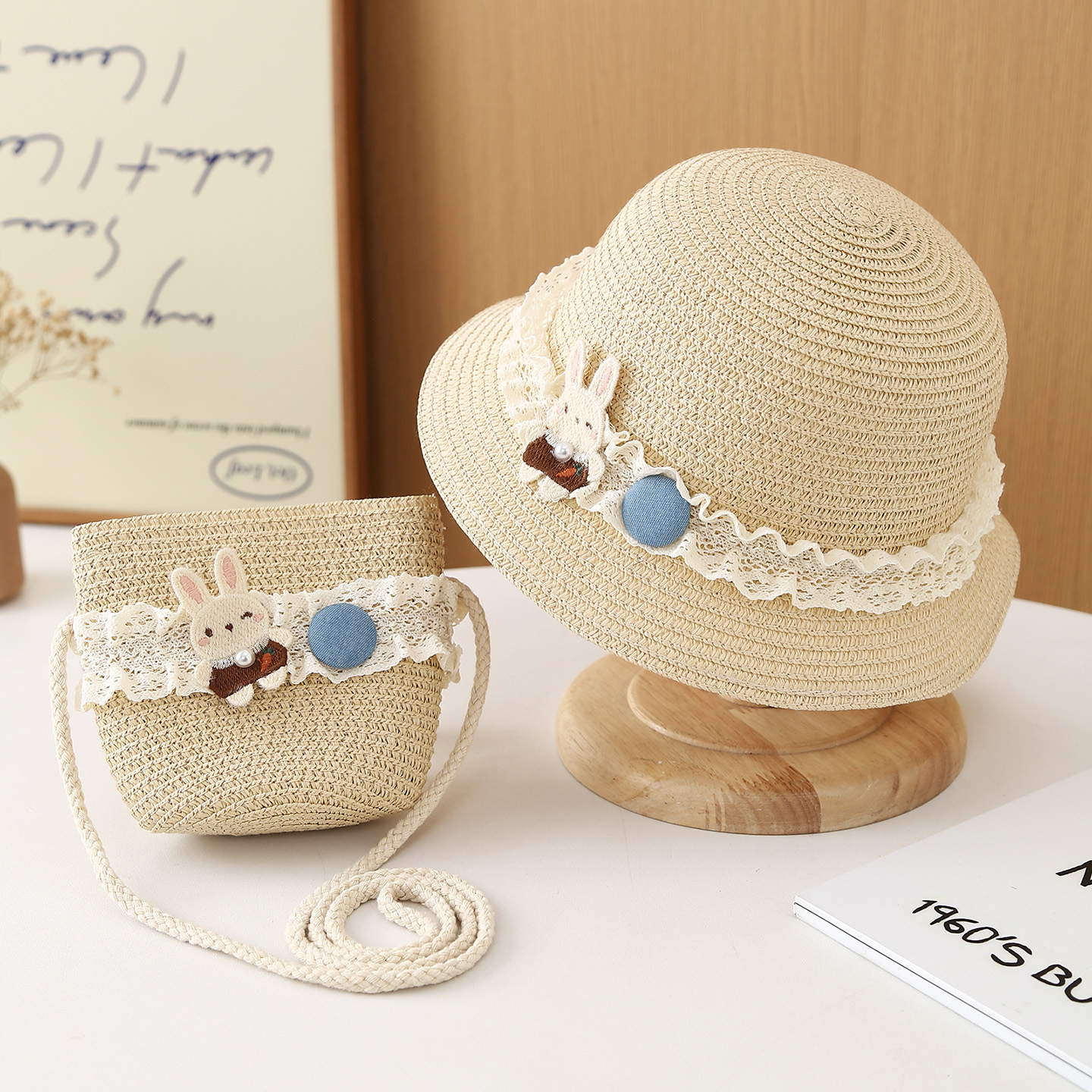 Blommig solhatt i halm för flickor och mammor strandhatt_voghion.com