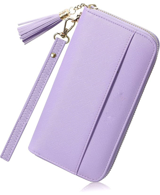 Suphiar personalizado Amazon Hot Lady Wallet bolso de mano doble plegable de color sólido pulsera larga billetera de viaje