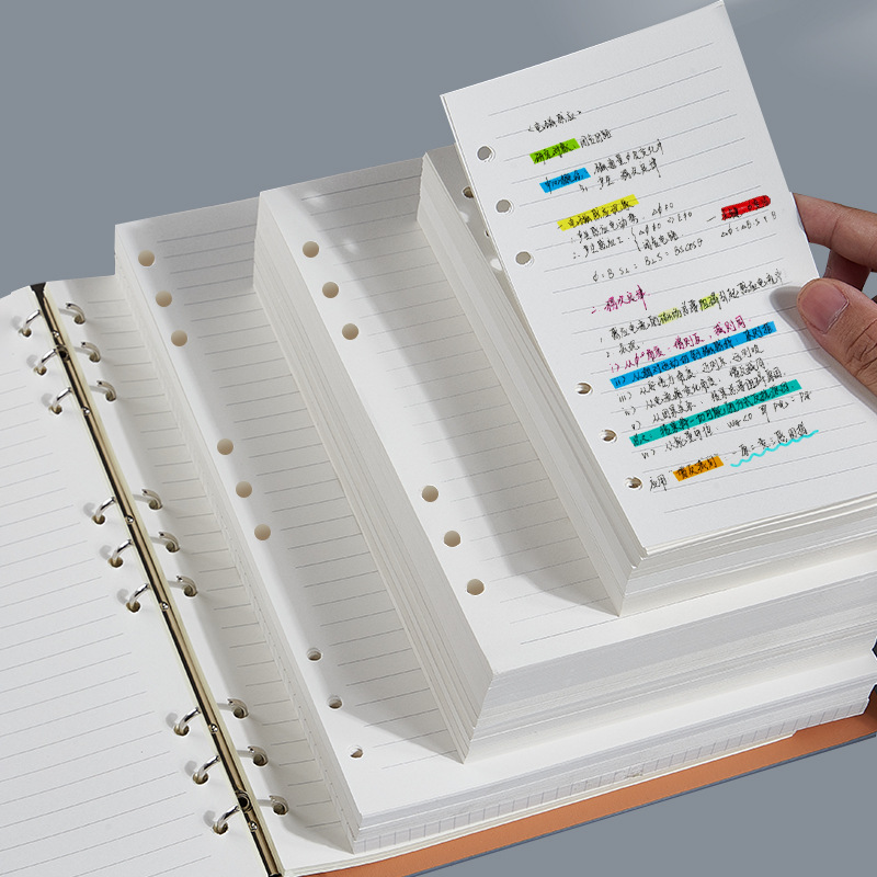 Value-for-money Thickened400 Sheets,800 Pages,4 Holes,6 Holes,9 Holes Binder,Square Dot Matrix,Horizontal Lines,Blank Loose-leaf Book Inner Core