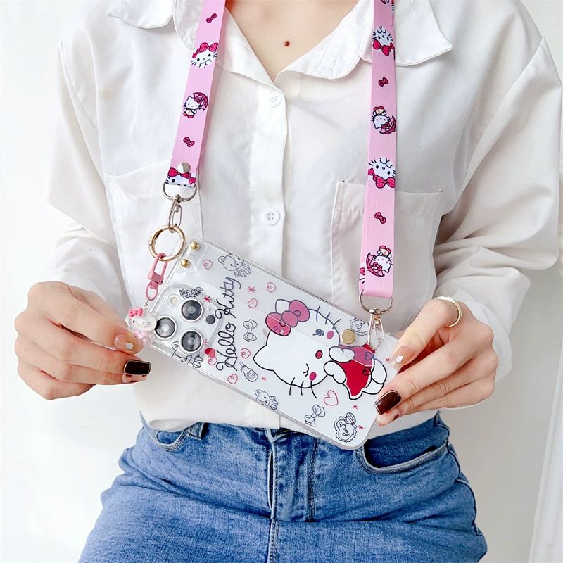 Чихуахуа Hello kitty, яблоко, совместимый браслет, чехол для телефона, iPhone 12, iPhone12 Pro, защитный ремешок для сумки, iphone, 14promax