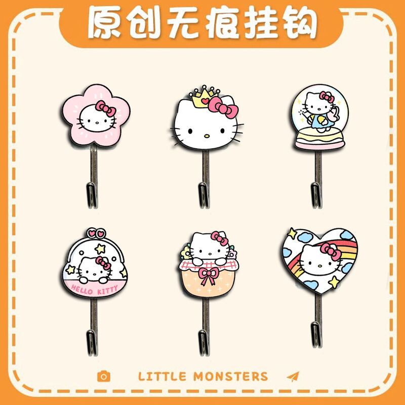 New Flower-Themed Kt Adhesive Hooks, No-Drill Installation, Suitable for Bathroom, Kitchen, Bedroom, High Aesthetic Value, Cute Sticky Hooks, Student Gift