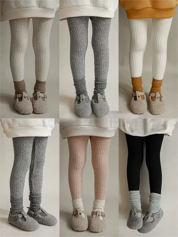 Autumn children's leggings, fashionable keep warm casual trousers girl's, western style