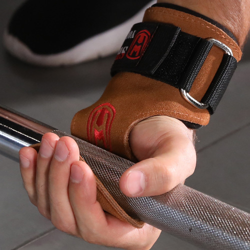 Weightlifting horizontal bar cowhide palm guards for men and women fitness gloves wrist guards for pull-ups and deadlifts auxiliary grip strength belt