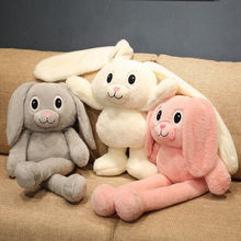 新款毛绒玩具拉耳朵兔子玩偶伸缩长腿兔公仔创意玩偶地摊
