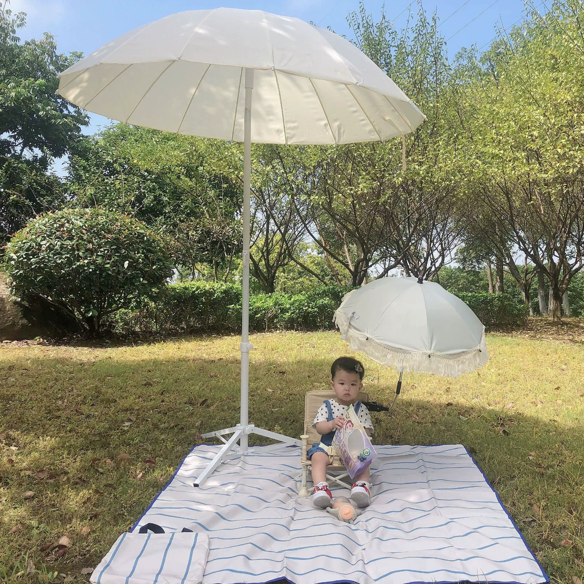 Южная Корея интернет-Знаменитости Детский складной стул Зонт с кисточками детский зонтик с кисточками открытый зонт от солнца солнцезащитный козырек фотография B & B