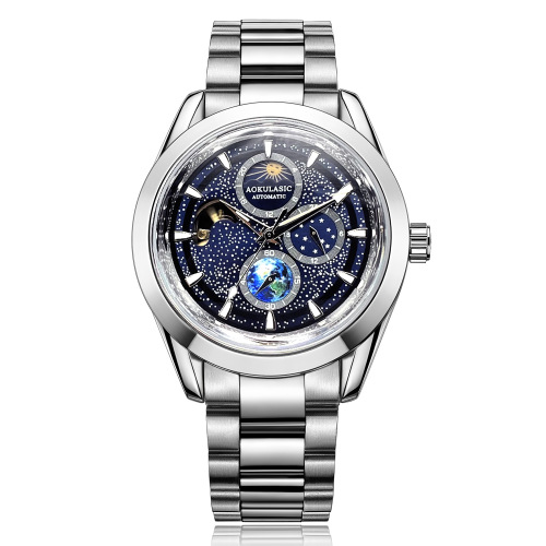 Full Sky Star Full Night Glowing Multifunctional Mechanical Watch Men's High Beauty Blue Light Watch Fashion Waterproof 