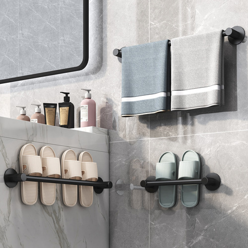 Bathroom slipper rack wall-mounted hole-free bathroom door shoe storage artifact toilet drain wall rack